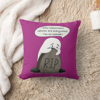 Cojín Decorativo Adorno de Halloween acogedor fantasma asustado lin