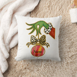 Cojín Decorativo Adorno de loro con lazo de leopardo con nombre per
