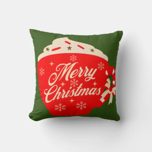 Cojín Decorativo Adorno de Navidad Con Purpurina Copos de Nieve