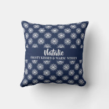 Adorno de Navidad Copo de Nieve Azul Polvoriento