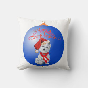 Cojín Decorativo Adorno de Navidad de Westie