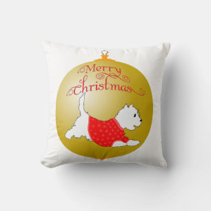 Cojín Decorativo Adorno de Navidad Westie