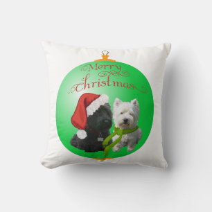 Cojín Decorativo Adorno de Navidad Westie Scottie