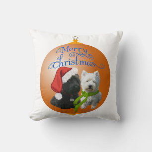 Cojín Decorativo Adorno de Navidad Westie Scottie
