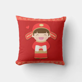 Cojín Decorativo Adorno de Novio Chino Tradicional Lindo para Boda