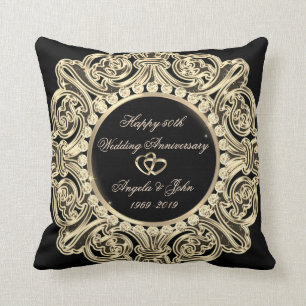 Cojín Decorativo Adorno de oro elegante  50 aniversario de bodas