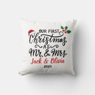 Cojín Decorativo Adorno de Primera Navidad Personalizada como Sr. y