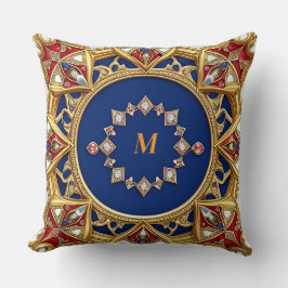 Cojín Decorativo Adorno Dorado Artístico de Estilo Medieval