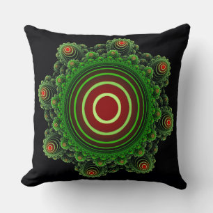 Cojín Decorativo Adorno fractal hada verde