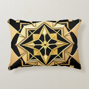 Cojín Decorativo Adorno Geométrico Dorado