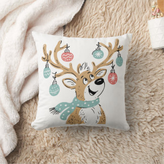Cojín Decorativo Adornos de Cuerno de Reno de Navidad Lindos
