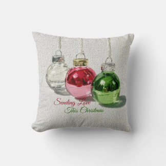 Cojín Decorativo Adornos de Navidad de Vidrio Minimalista