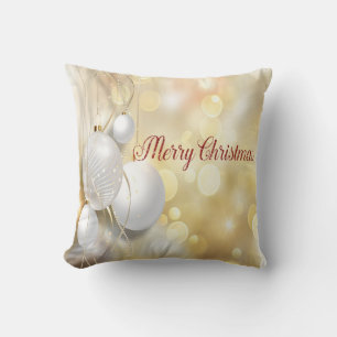 Cojín Decorativo Adornos de Navidad elegantes y brillantes de oro