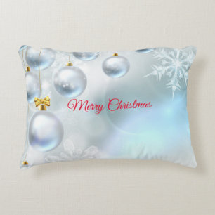 Cojín Decorativo adornos de Navidad y copos de nieve