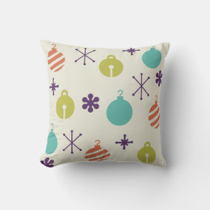 Cojín Decorativo Adornos Navideños Retro Copos de Nieve