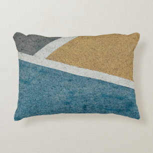 Cojín Decorativo Adosado pintado de gris, amarillo y azul