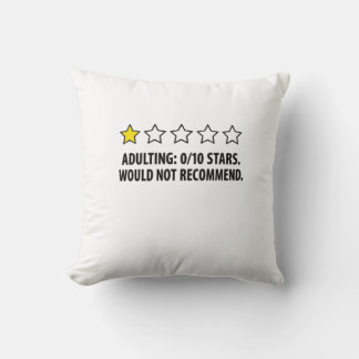 Cojín Decorativo Adulting 0/10 Estrellas Almohadón Divertido Cubier