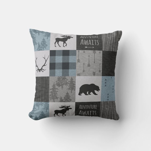 Cojín Decorativo Adventure Awath Pillow - Azul, Negro, gris (Anverso)