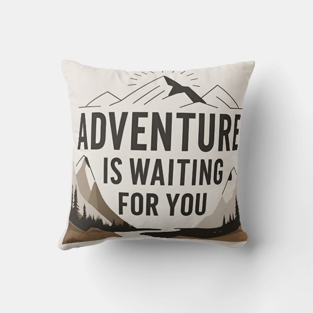 Cojín Decorativo Adventure está a la espera de una excursión (Reverso)