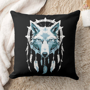 Cojín Decorativo Advertencia del Lobo con Cazador de Sueños