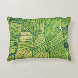 Cojín Decorativo Aerial photography of green farm field