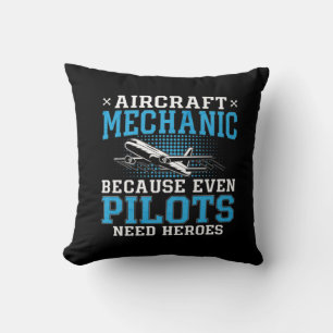 Cojín Decorativo Aeronave Mecánica Pilots Heroes Aviación