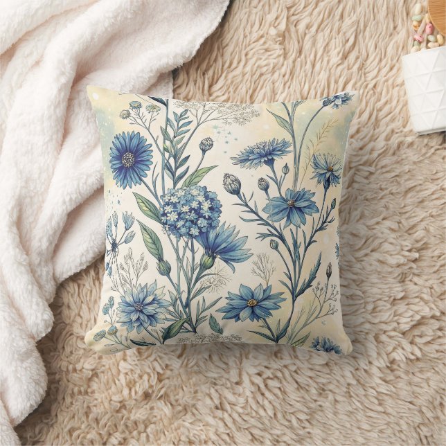 Cojín Decorativo Aesthetic Blue Wildflowers (Manta)