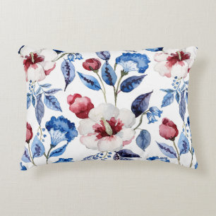 Cojín Decorativo Aesthetic Watercolor Patriotic Wildflowers