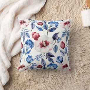 Cojín Decorativo Aesthetic Watercolor Patriotic Wildflowers