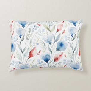Cojín Decorativo Aesthetic Watercolor Patriotic Wildflowers