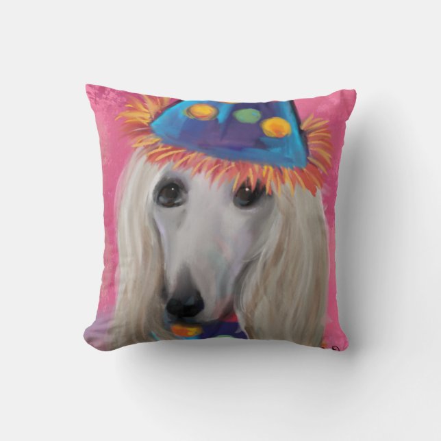 COJÍN DECORATIVO AFGHAN HOUND (Anverso)