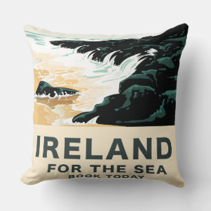 Cojín Decorativo Afiche de Irlanda "Por el mar"