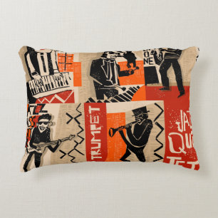 Cojín Decorativo Afiche de la banda de jazz Guay Vintage