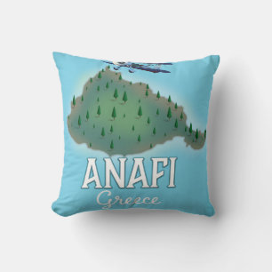 Cojín Decorativo Afiche de viaje de Anafi Island Greece.