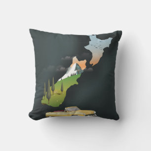 Cojín Decorativo Afiche de viaje de Nueva Zelandia