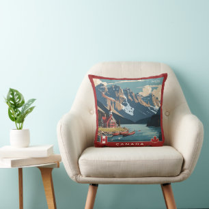 Cojín Decorativo Afiche de viaje del Monograma de personalizado Can