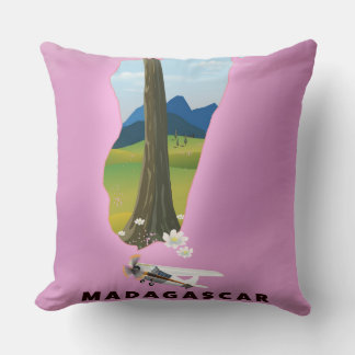 Cojín Decorativo Afiche de viaje ilustrado de Madagascar