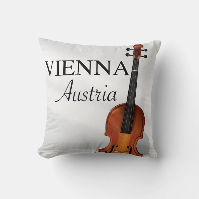 Cojín Decorativo Afiche de Violin de Viena (Anverso)