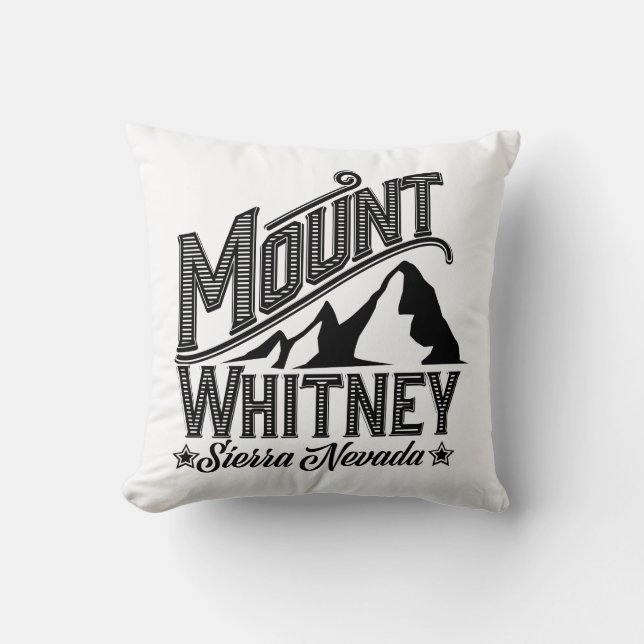 Cojín Decorativo Afiche del Monte Whitney Sierra Nevada (Anverso)