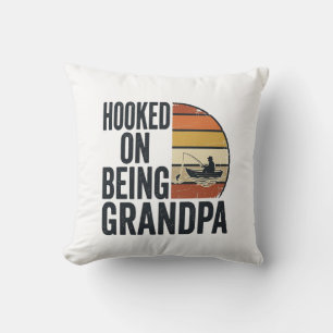 Cojín Decorativo Aficionado a ser abuelo Pesca Diseño vectorial ret