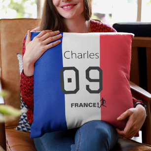 Cojín Decorativo Aficionado de fútbol de bandera francesa Soporte p