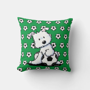 Cojín Decorativo Aficionado de fútbol Westie de KiniArt