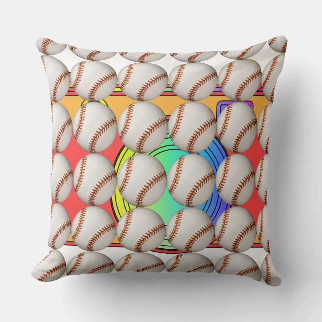 Cojín Decorativo Aficionado del béisbol (Anverso)