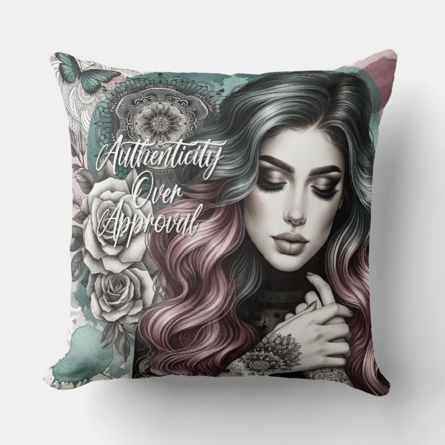 Cojín Decorativo Afirmación diaria femenina (Anverso)