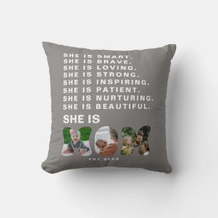 Cojín Decorativo Afirmación personalizada Regalo de foto para nueva