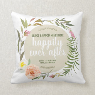 Cojín Decorativo Afortunadamente Después - Boda personalizado Bouqu