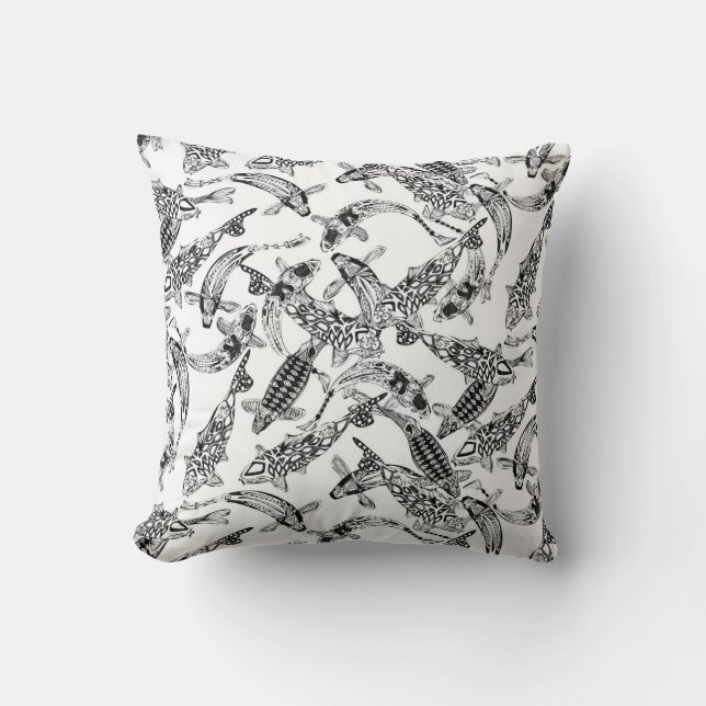 Cojín Decorativo afortunado koi mono (Anverso)