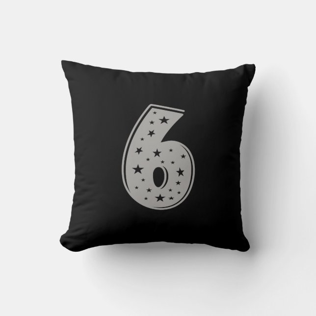 Cojín Decorativo Afortunado número 6 Feliz cumpleaños (Anverso)