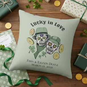 Cojín Decorativo Afortunados en el Amor Calaveras de Azúcar Irlande