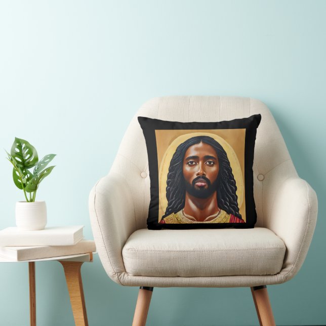 Cojín Decorativo África negra Jesucristo Arte Religioso (Silla)
